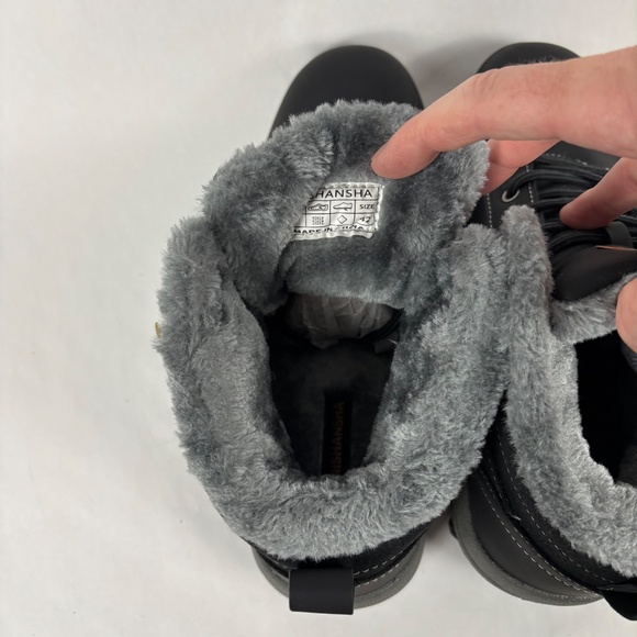 Mishansha Unisex Winter Boots Size 42, Men 9 - Women 11.5 Outdoor Lined, Leather - Picture 8 of 11